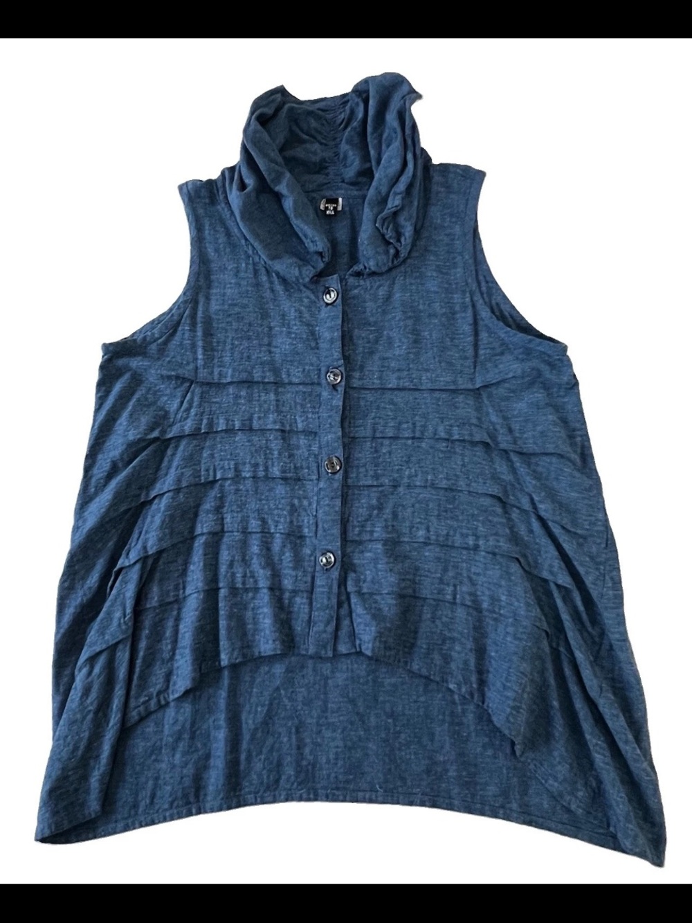 Dress To Kill By Jane Mohr Multi Tuck Vest Women’s One Size Lagenlook Chambray